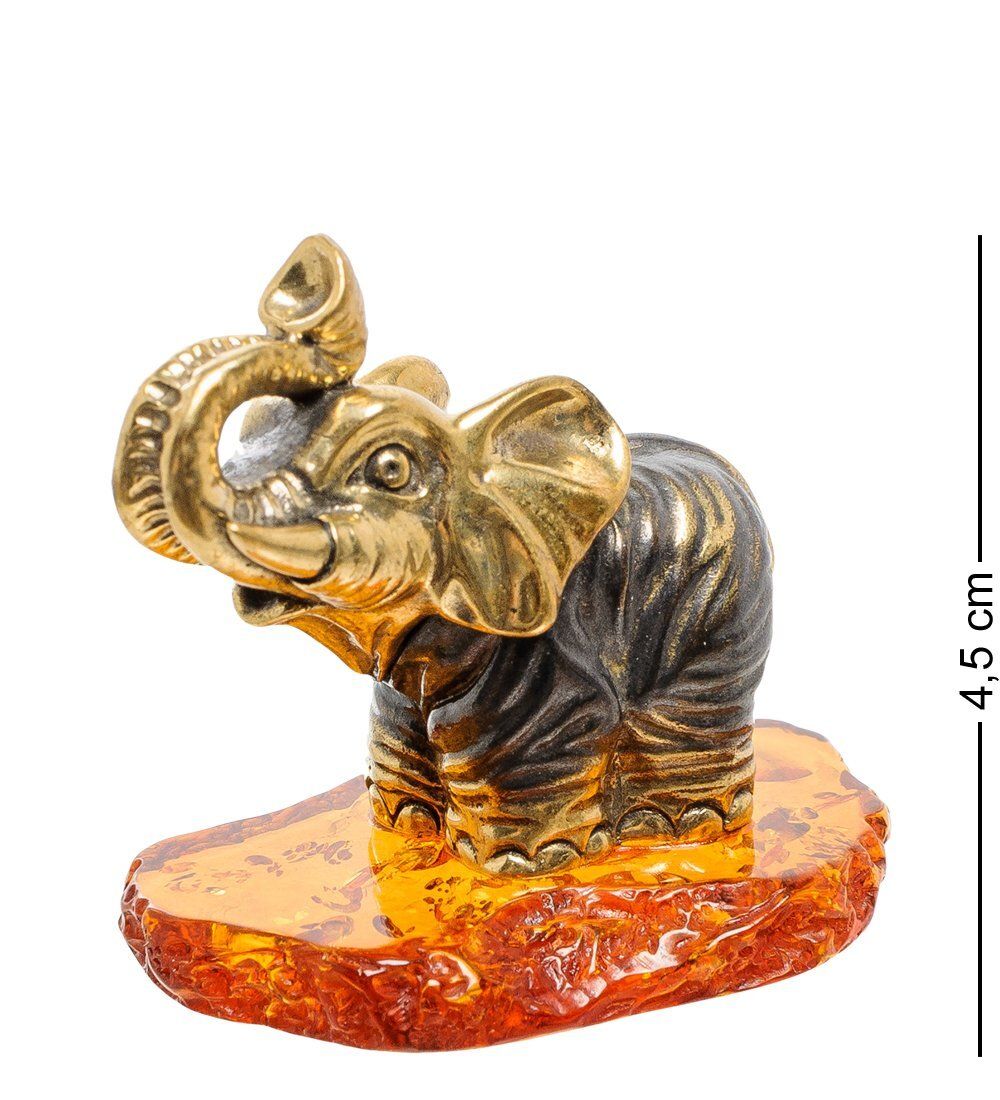 AM-1864 Фигурка «Слон Доминикана» (латунь, янтарь)