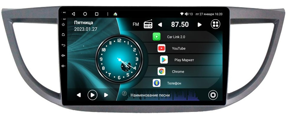 Магнитола для Honda CR-V 4 2012-2016 (большая рамка 10) - Vaycar VA20-0469 на Android 13, 8-ядер, 2Гб-32Гб, 4G SIM-слот