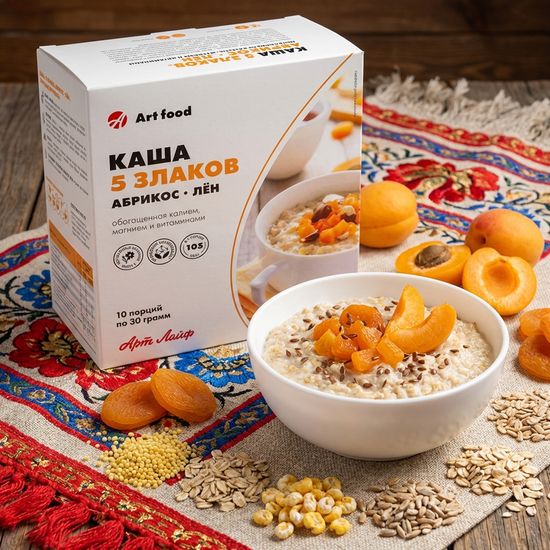Каша 5 злаков Абрикос лён