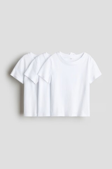 H&M Набор из 3 однотонных футболок, белый