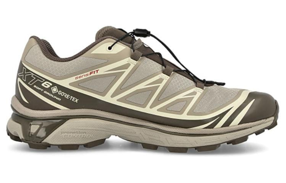 SALOMON Salomon X-6 GTX synthetic leather non-slip wear-resistant low-cut outdoor functional shoes for men and women the same gray brown