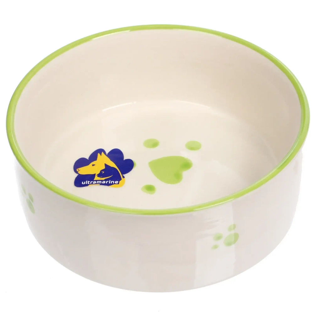 Миска керамическая «КоТиКи», цвет зелёный, 12,8*5см, 370мл