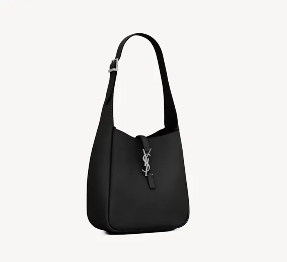 Сумка Saint Laurent LE 5 A 7 эластичная, из зернистой кожи, черная
