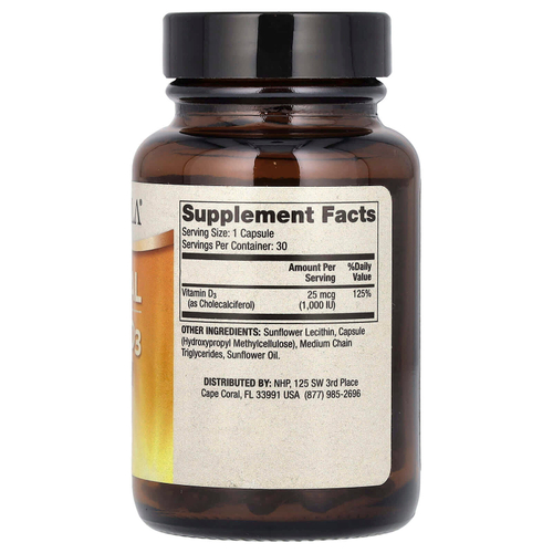 Dr. Mercola, липосомальный витамин D3, 25 мкг (1000 МЕ), 30 капсул