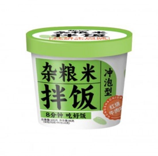 Рис быстрого приготовления с тушеной говядиной и злаками, 105г (Китай)