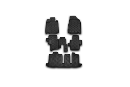 Коврики в салон для NISSAN Pathfinder, 2014-&gt; 5 шт., для 3х рядов сидений (полиуретан) 999RMR52BL