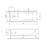 Каркас для ванны AM.PM Gem W90A-170-070W-R Серый