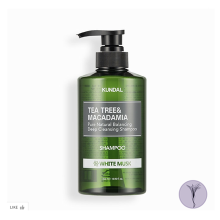 Шампунь глубокое очищение Чайное дерево и макадамия Kundal Tea Tree & Macadamia, 500ml