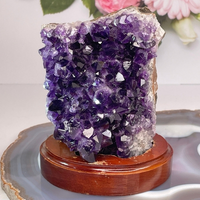 41619 Аметист друза кристалл на подставке 80*125мм