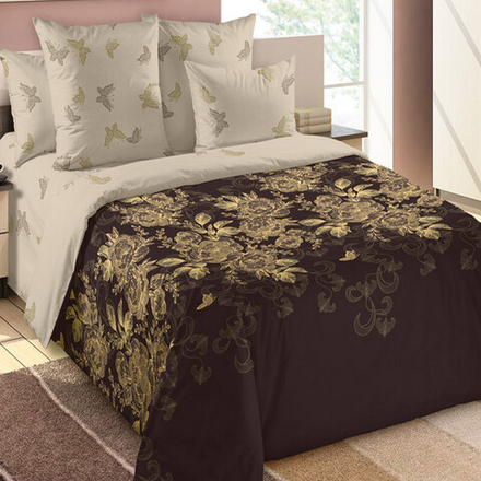 Комплект постельного белья "ВЛ. ЗОЛОТАЯ НИТЬ", перкаль, 100% хлопок.