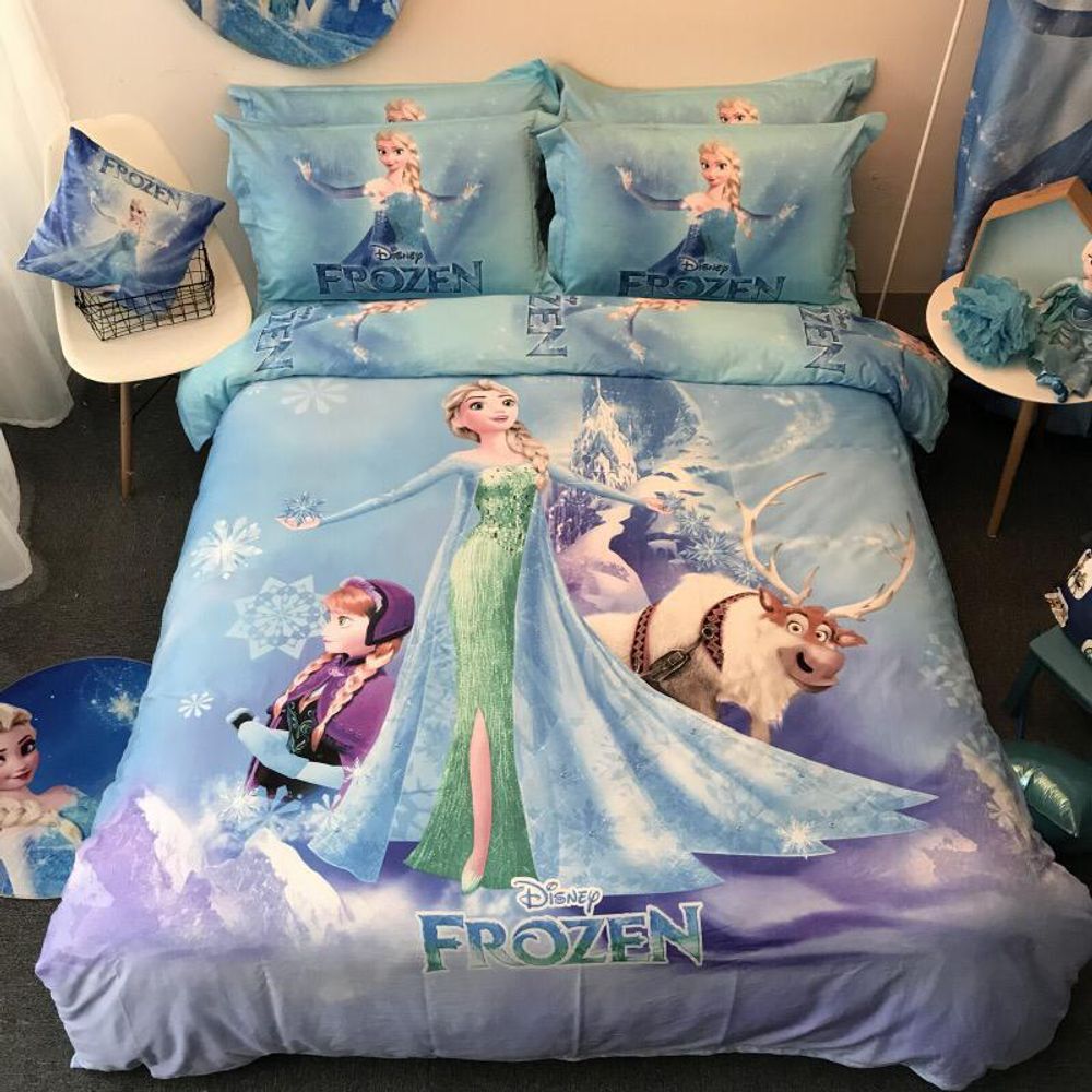 Постельное белье DISNEY 1.5 Полуторка Сатин Frozen (Холодное сердце, Эльза и Анна)