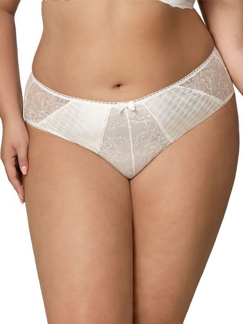 Нежнейшие трусики-слипы с кружевом (Размер: L) (Цвет: кремовый)