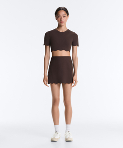 Oysho Топ Compressive волнистый, коричнево-красный