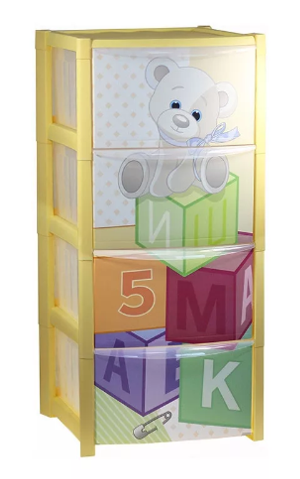 Комод 4 секц. Деко Кубики (М-Пластика)