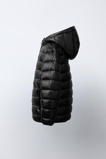 ZARA УЛЬТРАЛЕГКАЯ КУРТКА С НАДПИСЬЮ, ЧЕРНЫЙ