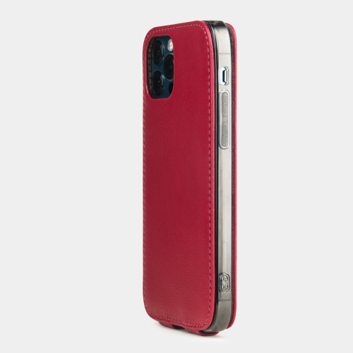Чехол для iPhone 12 Pro Max из натуральной кожи теленка, цвета малины