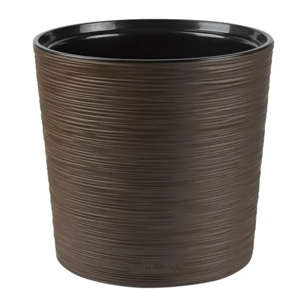 Кашпо для цветов пластиковое 7,5л d-26,5см «La Decoro» Трюфель