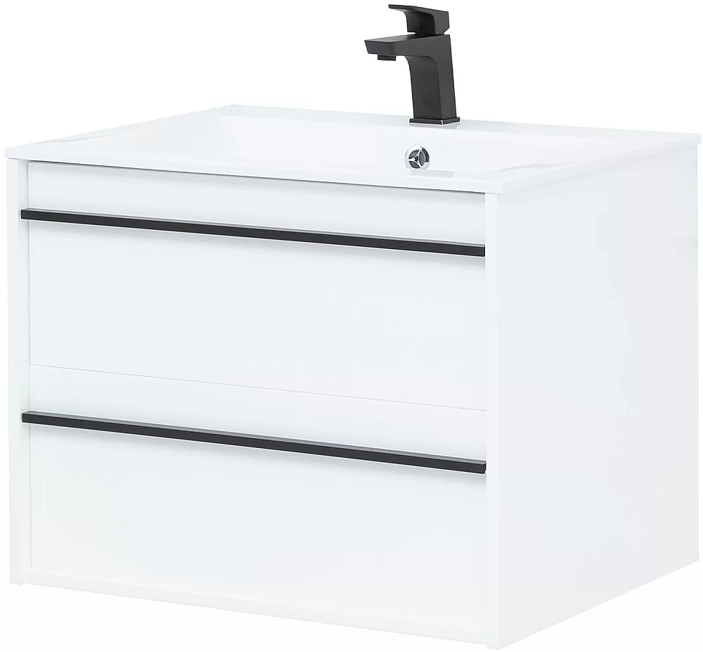 Тумба с раковиной Aquanet Lino 70 белый матовый