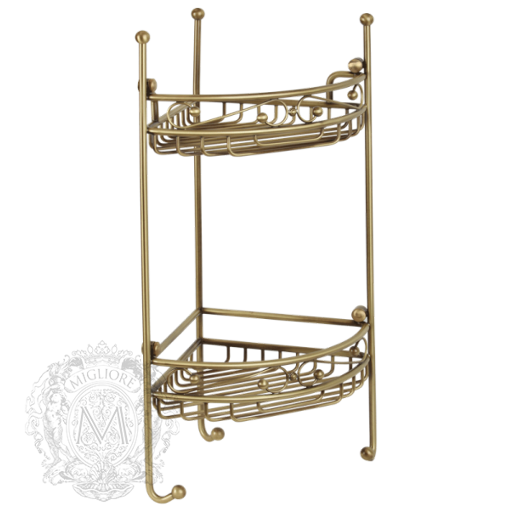 Решетка угловая двойная ажурная с крючками Migliore Complementi L21xP21xH53cm ML.COM-50.212 бронза