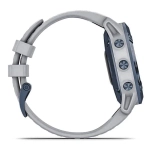 Спортивные наручные часы Garmin Fenix 6 Pro Solar синий минерал с белым ремешком 010-02410-19
