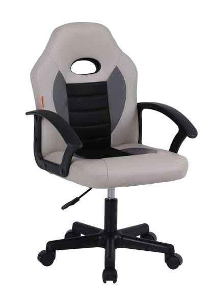 Кресло детское компьютерное CHAIRMAN CH111 экокожа, серый/светло-серый