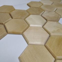 Деревянная мозаика для стен Wood Mosaic Береза Гексагон фаска