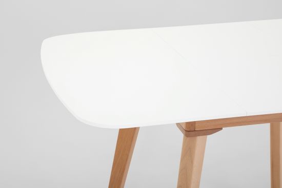 Стол Крит-ОМ (бук/нога б/т светлый бук/столешница белая эмаль)