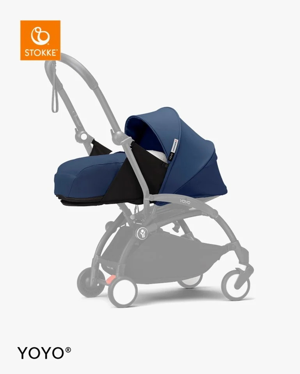 Коляска для новорожденных Stokke YOYO3 Newborn Pack 0+ рама белая White Air France Blue