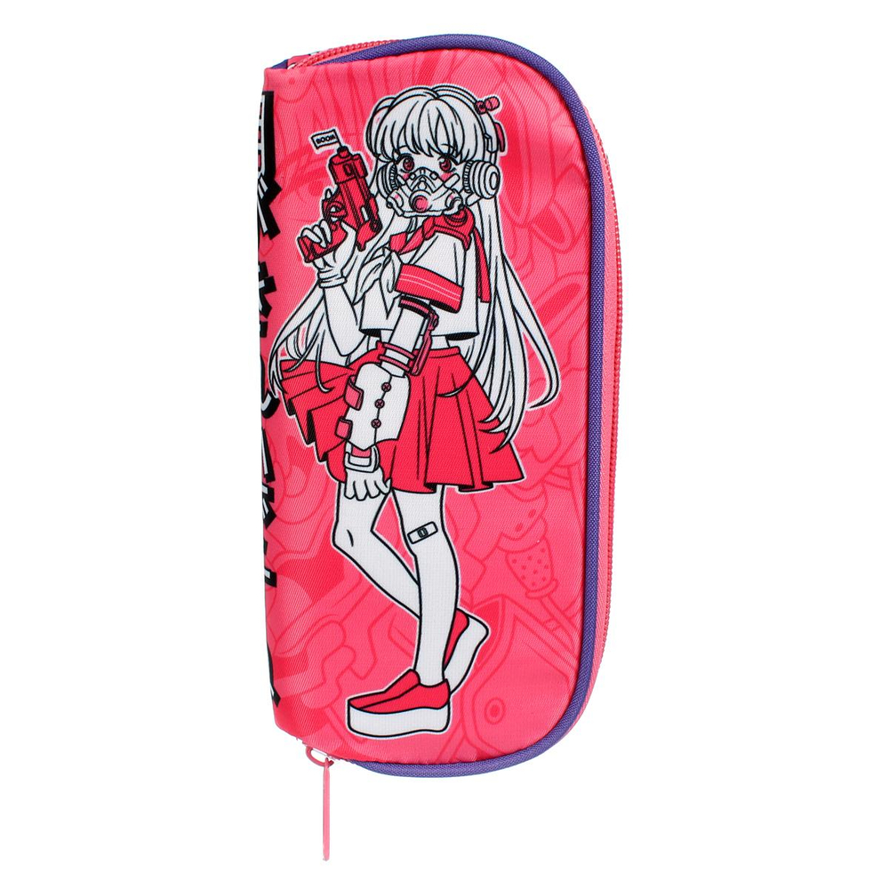 Пенал школьный 20.5х9х5.5 см "Розовая девушка" (Феникс+)