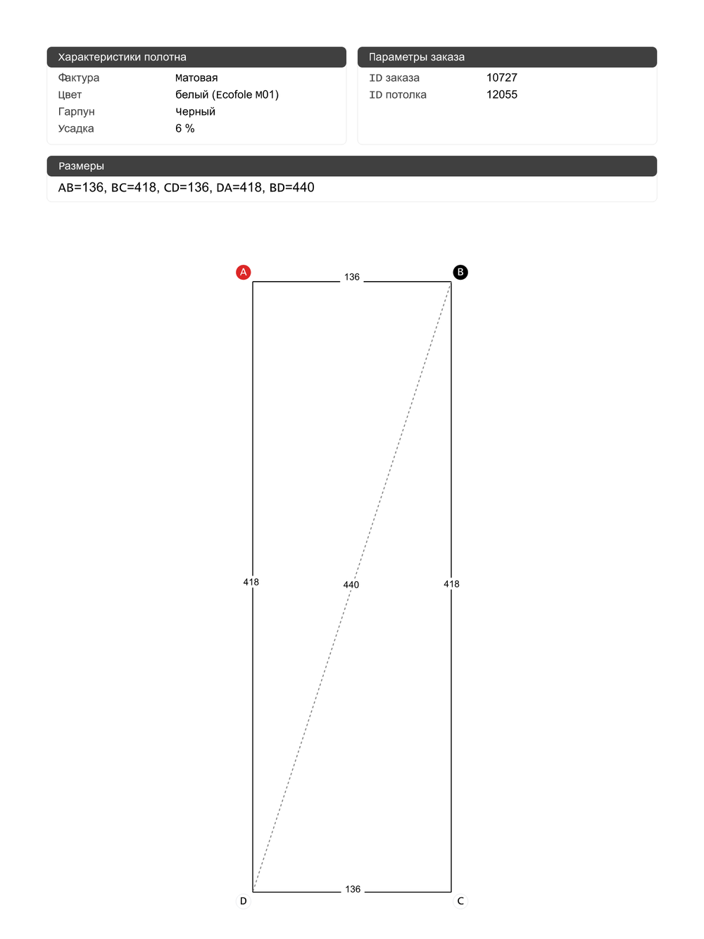 Натяжные потолки: 5.7 м2, 7.6 м2, 6 м2, 14.7 м2, 7.6 м2