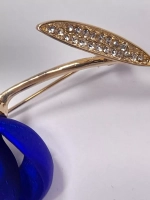 Брошь Пион синий