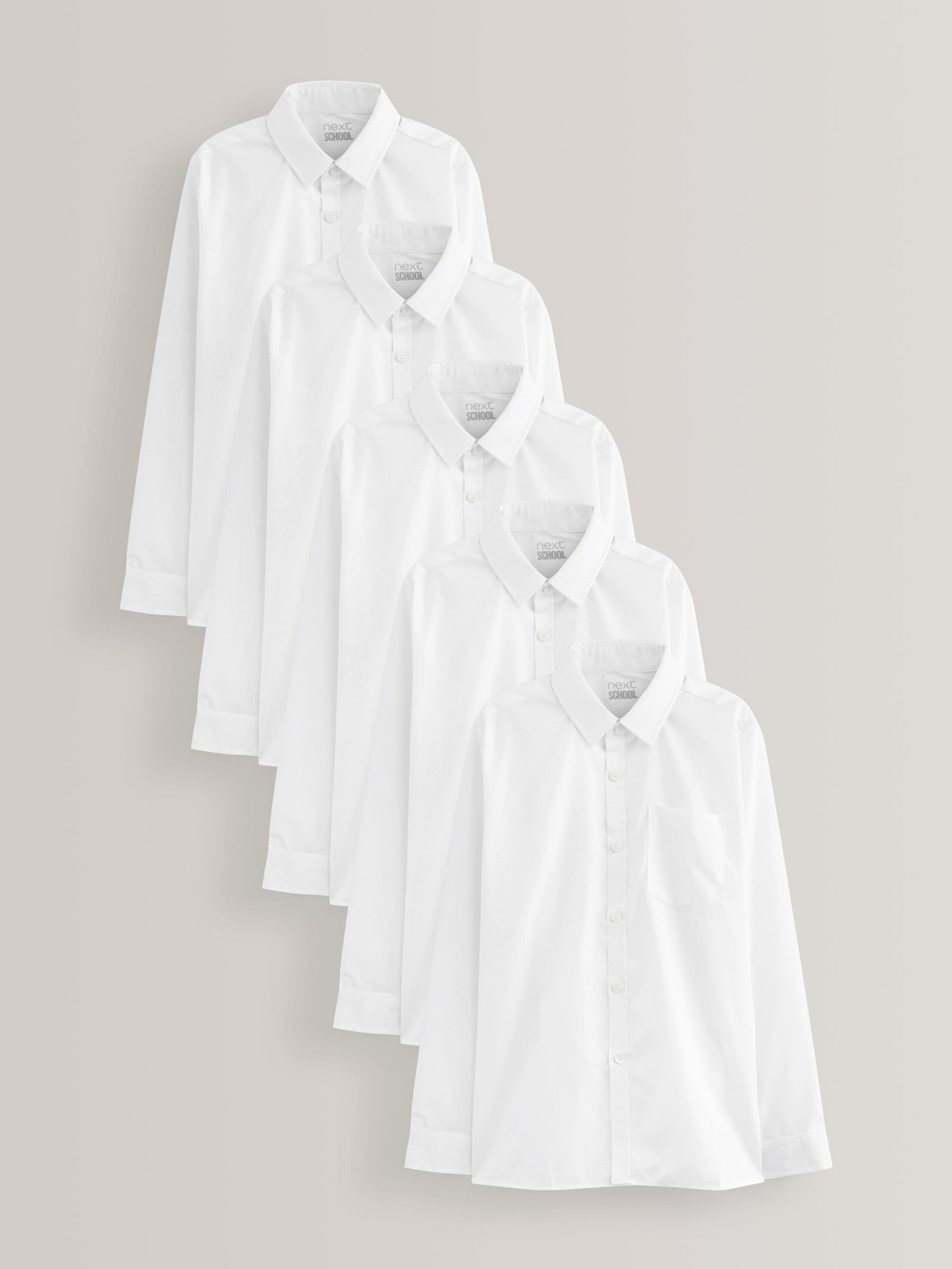 Рубашка школьная для мальчика Next M13-611, 5 шт., Белый