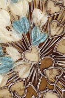 Картина "Шоколадно-алюминевые сердца" (плекси арт) 90x120см.