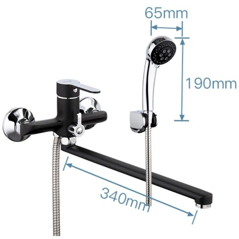 Смеситель для ванны, Frap, с картриджем, чер, F2242