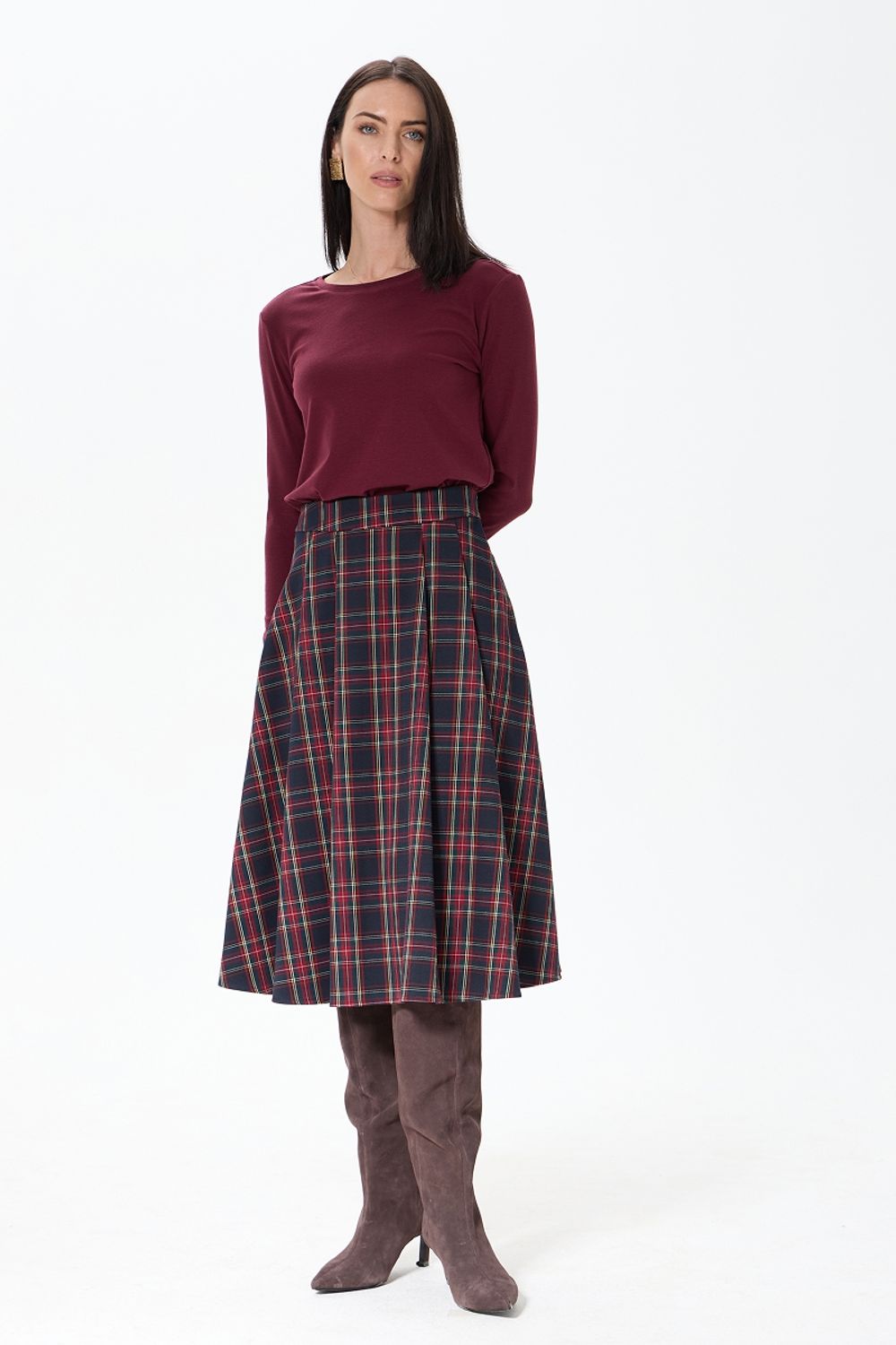 Лонгслив бордо прямой