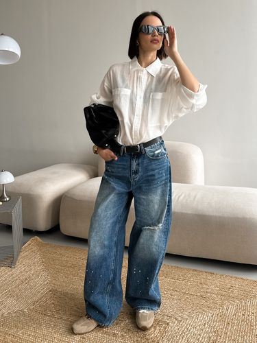 Джинсы широкие женские NOHO