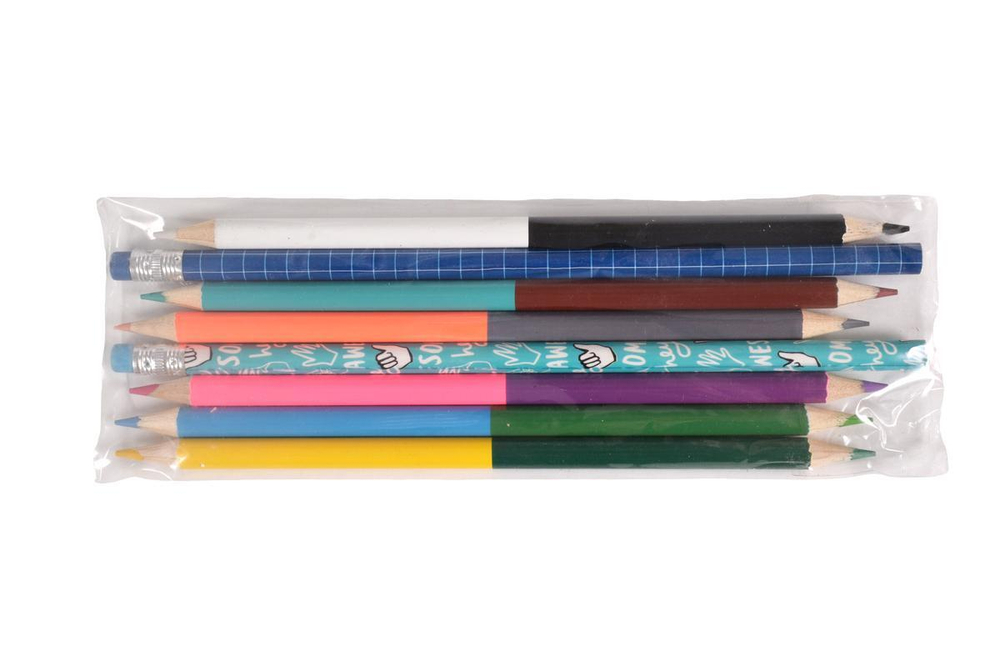 Набор канцелярский: блокнот 60 листов, линия, текстовыделители 5 шт, цветные карандаши