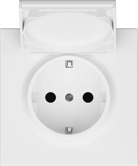 Donel R98 матовый белый накладка для розетки Schuko с заземлением, с крышкой, 16A 250 В~, серия DA