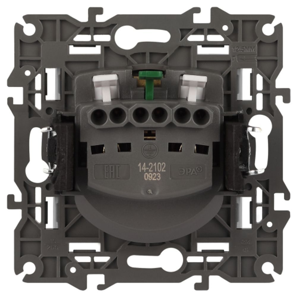 14-2102-01 ЭРА Розетка 2P+E Schuko со шторками, 16A-250В, IP20, Эра Elegance, белый | Elegance Белый