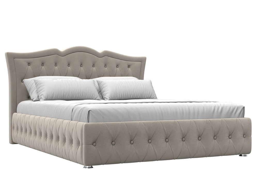 Кровать интерьерная Герда 160, Бежевый, Микровельвет, 108298