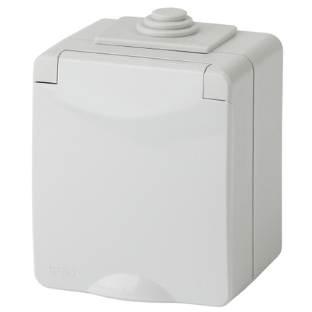 Розетка ЭРА Эксперт 11-2602-03 2P+E IP65 шторки 16A-250В ОУ серый