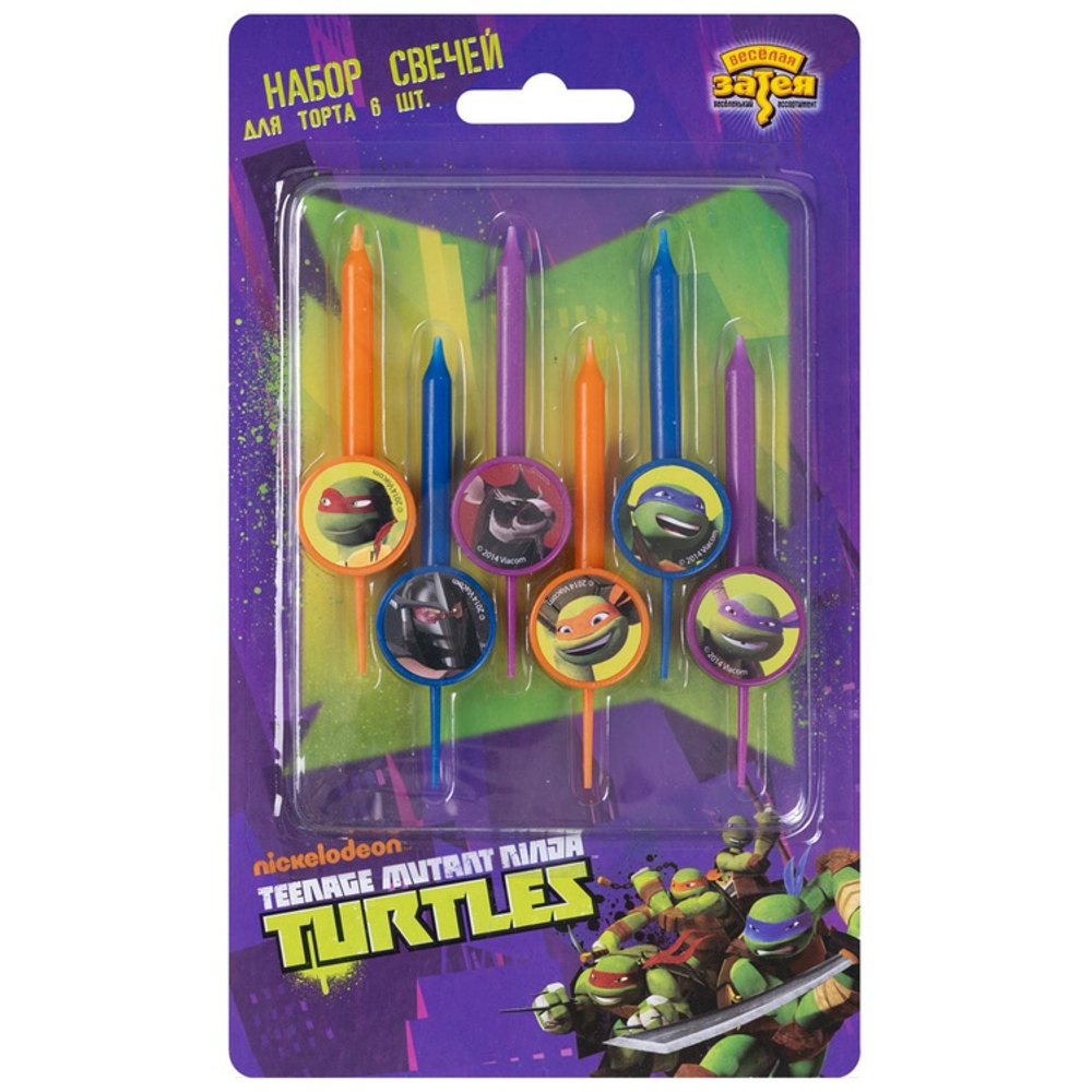 Свечи-пики "Черепашки Ниндзя" 6 шт