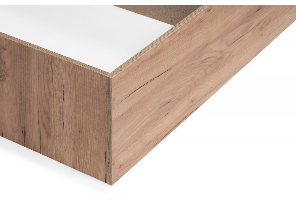 Кровать Woodville Taika 160х200 дуб золотой, камень темный