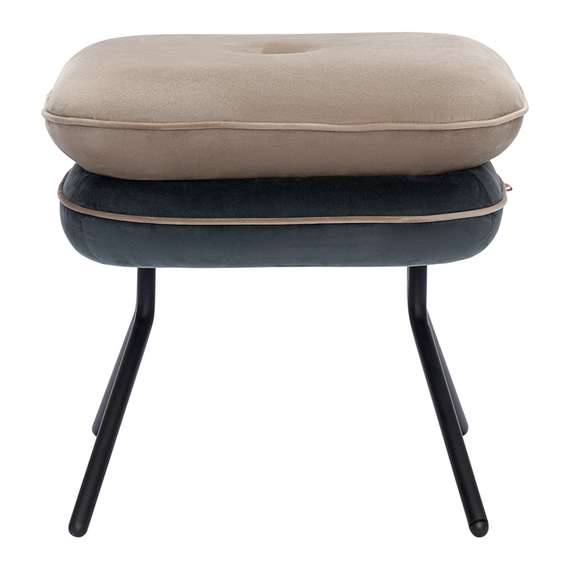 Пуф pea, велюр, бежевый/темно-серый