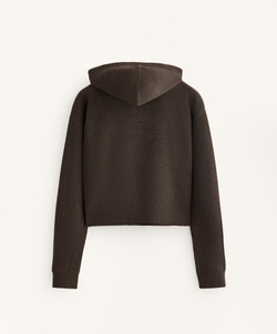 Oysho Вязаная куртка с капюшоном, коричневый