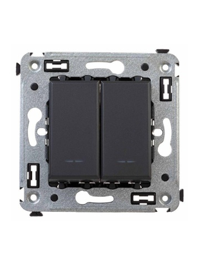 Выключатель 2-кл. СП Avanti "Черный матовый" DKC 4412104