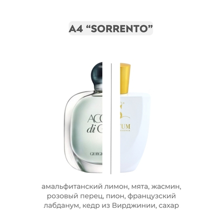 A4 SORRENTO по мотивам Acqua di gioia Giorgio Armani, парфюмерная вода
