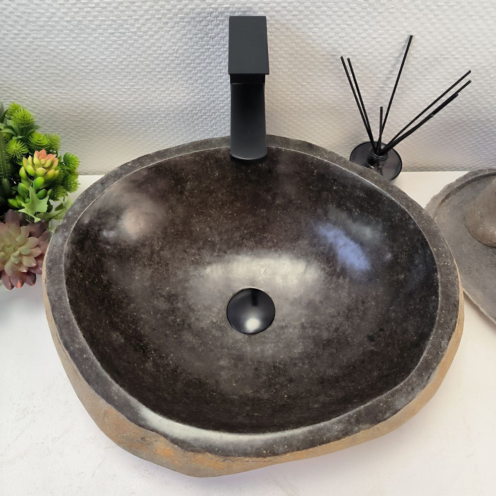 Раковина из речного камня RS-64128 (49*41*15) 0122