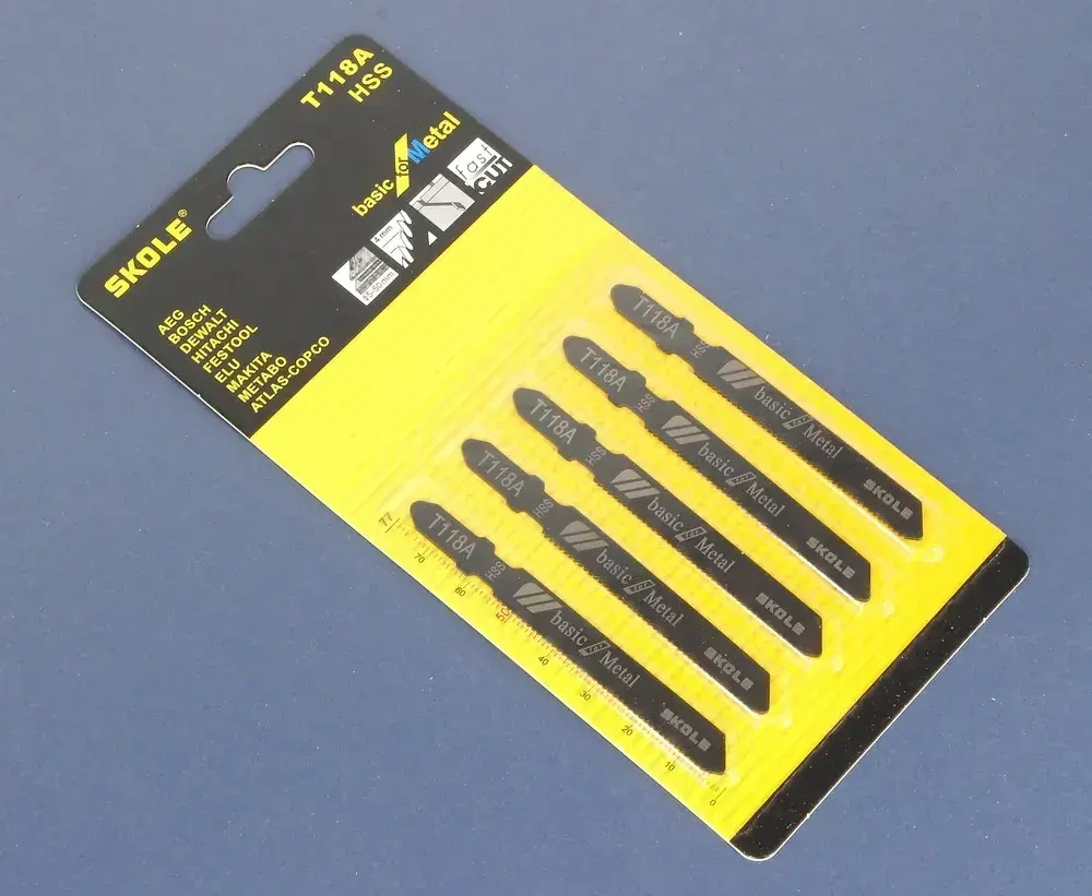 Пилка для лобзика 5шт по металлу T118A чистый ровный рез Skole