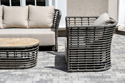 "Валенсия" лаунж-зона из искусственного ротанга, цвет серый